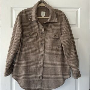 JOIE Oversized Plaid Shacket Jacket - Size Large